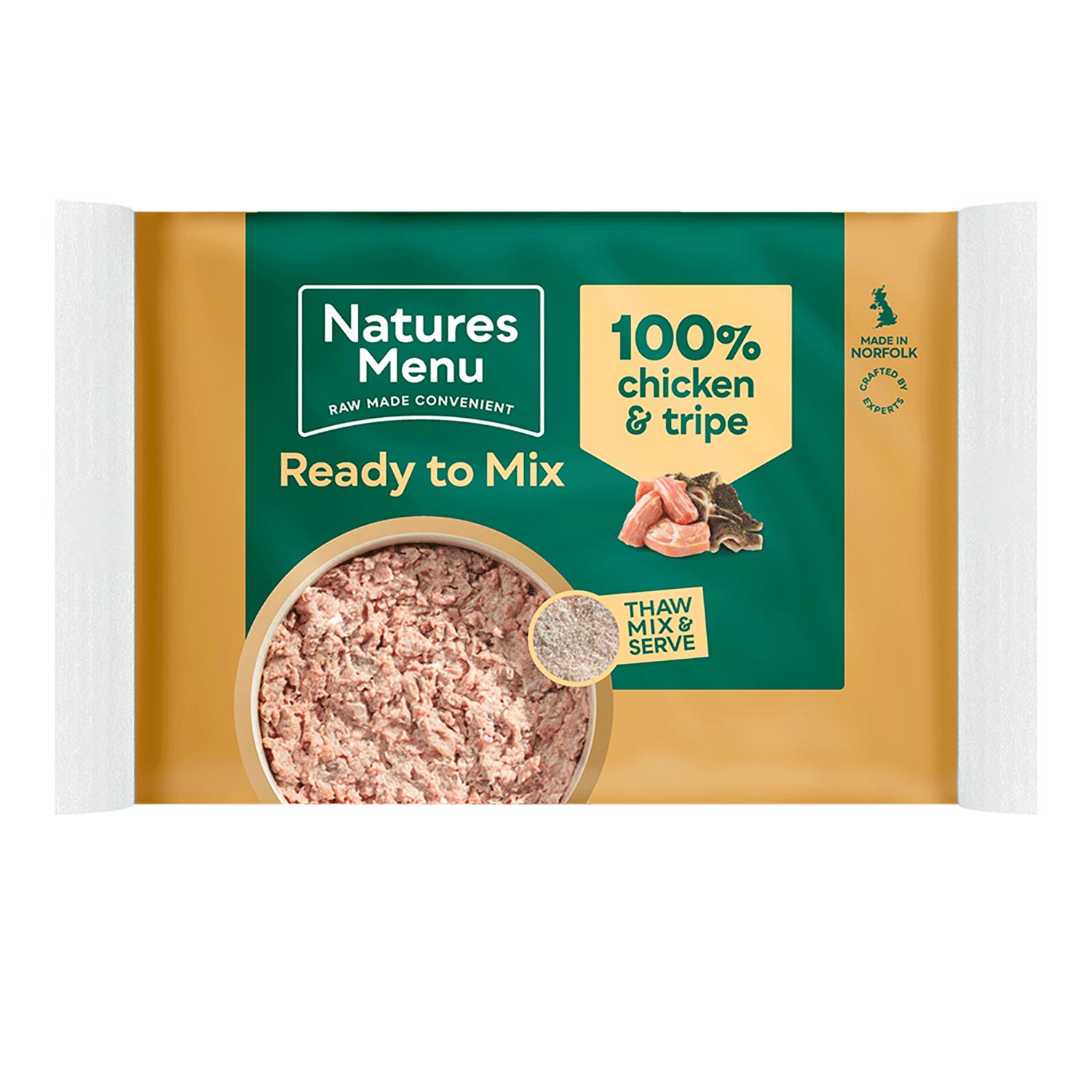 Natures Menu Block - 100% Chicken &amp; Tripe 400g