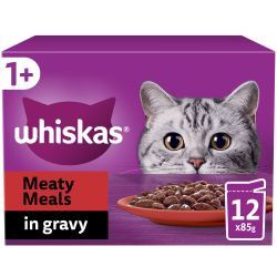Whiskas 1+ Meat In Gravy 12x85G