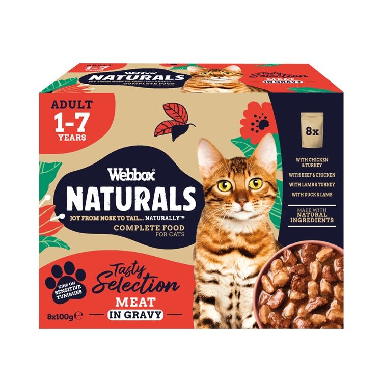 Webbox Naturals Cat Mixed Gravy Selection 8X100G