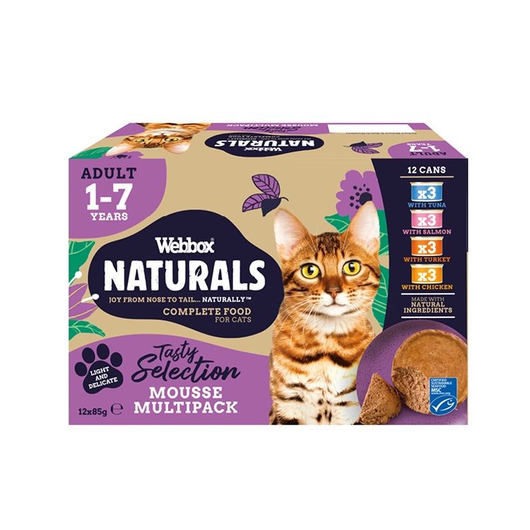 Webbox Naturals Cat Mousse Multipack Adult 12 x 85g