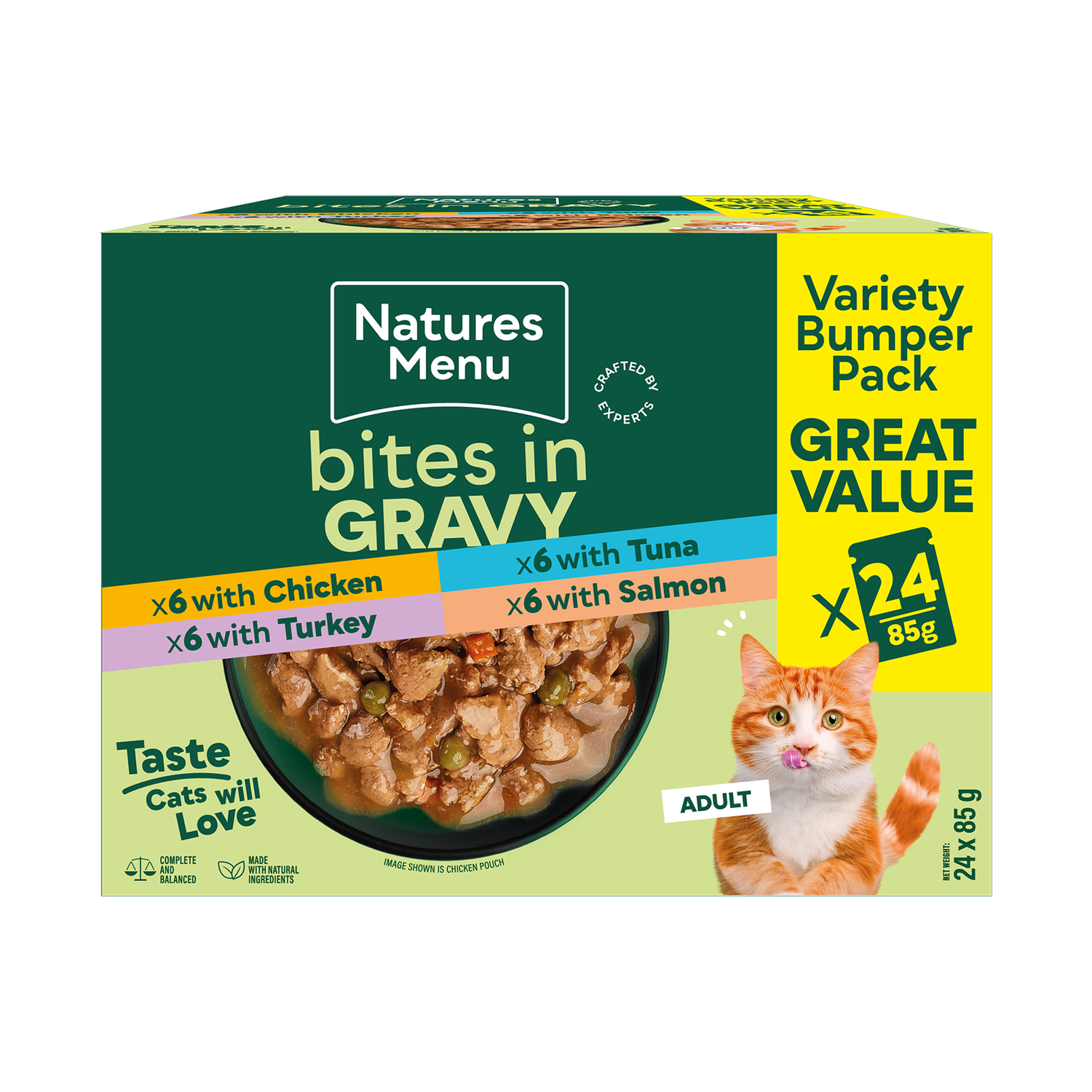 Natures Menu Cat Bites in Gravy Multipack 24x85g