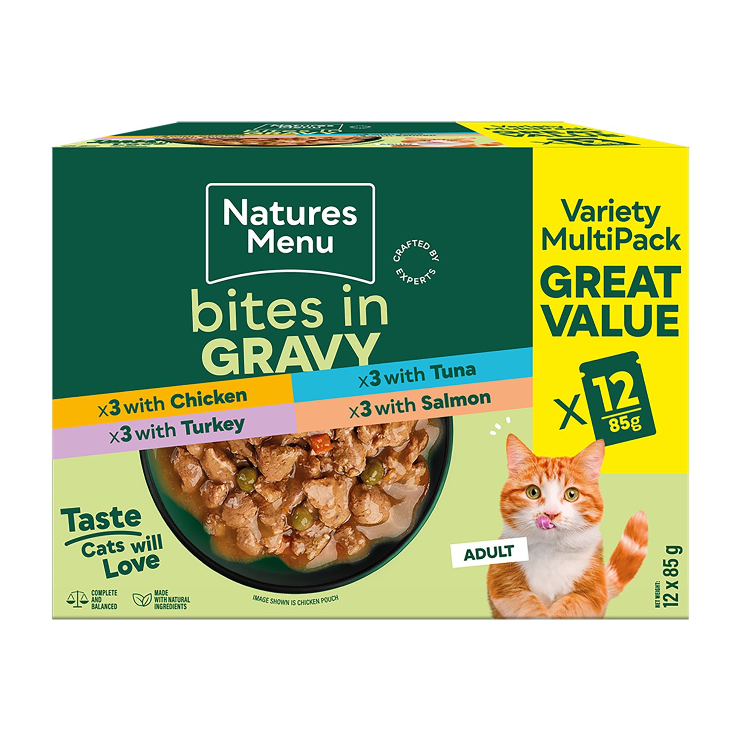 Natures Menu Cat Bites in Gravy Multipack 12x85g
