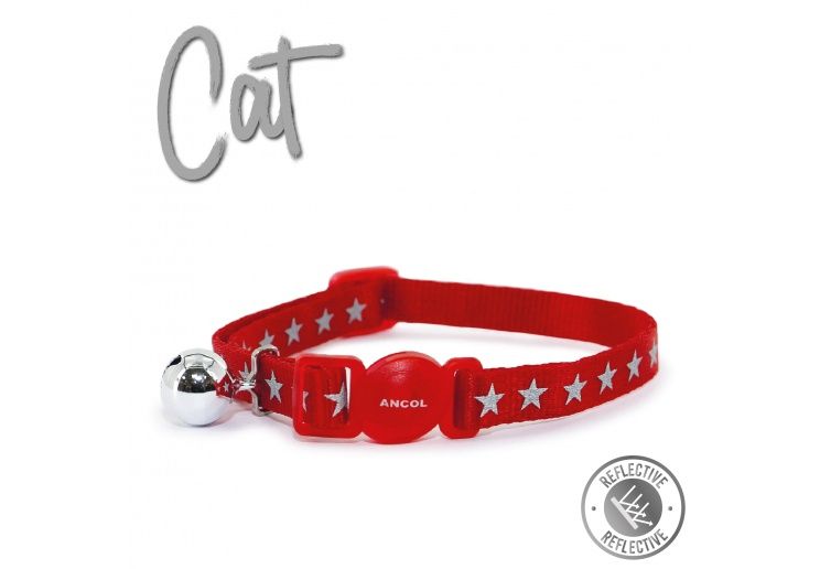Ancol Reflective Red Star Cat Collar