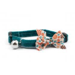 Ancol Vintage Bow Teal Cat Collar