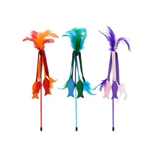 Happy Pet Tabby Patch Felt Fish Cat Teaser