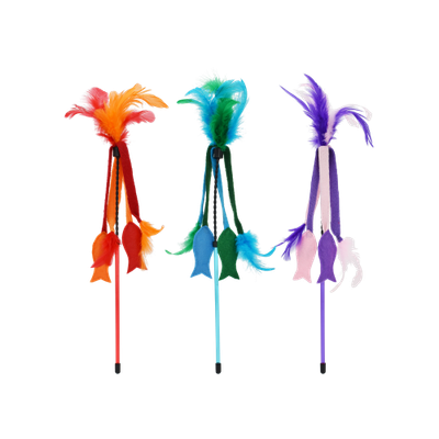 Happy Pet Tabby Patch Felt Fish Cat Teaser