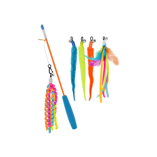 Happy Pet Tabby Patch Cat Teaser with 5 Attachments