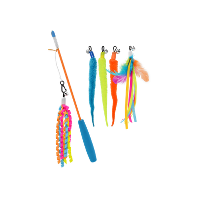 Happy Pet Tabby Patch Cat Teaser with 5 Attachments