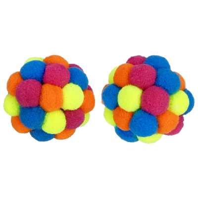 Happy Pet Tabby Patch Pom Pom Balls 2pcs