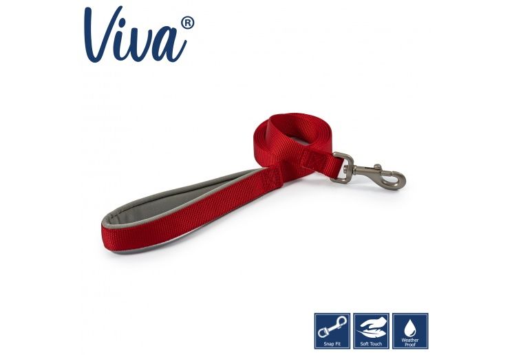 Ancol Viva Padded Lead Red 1.8mx25mm