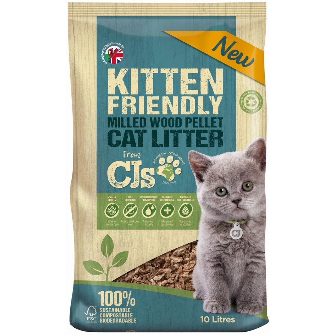 CJs Kitten Friendly Cat Litter 10L