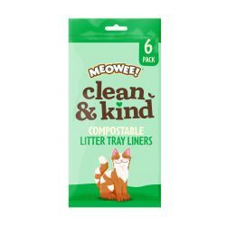 MEOWEE Clean &amp; Kind Compostable Litter Tray Liners 6pk