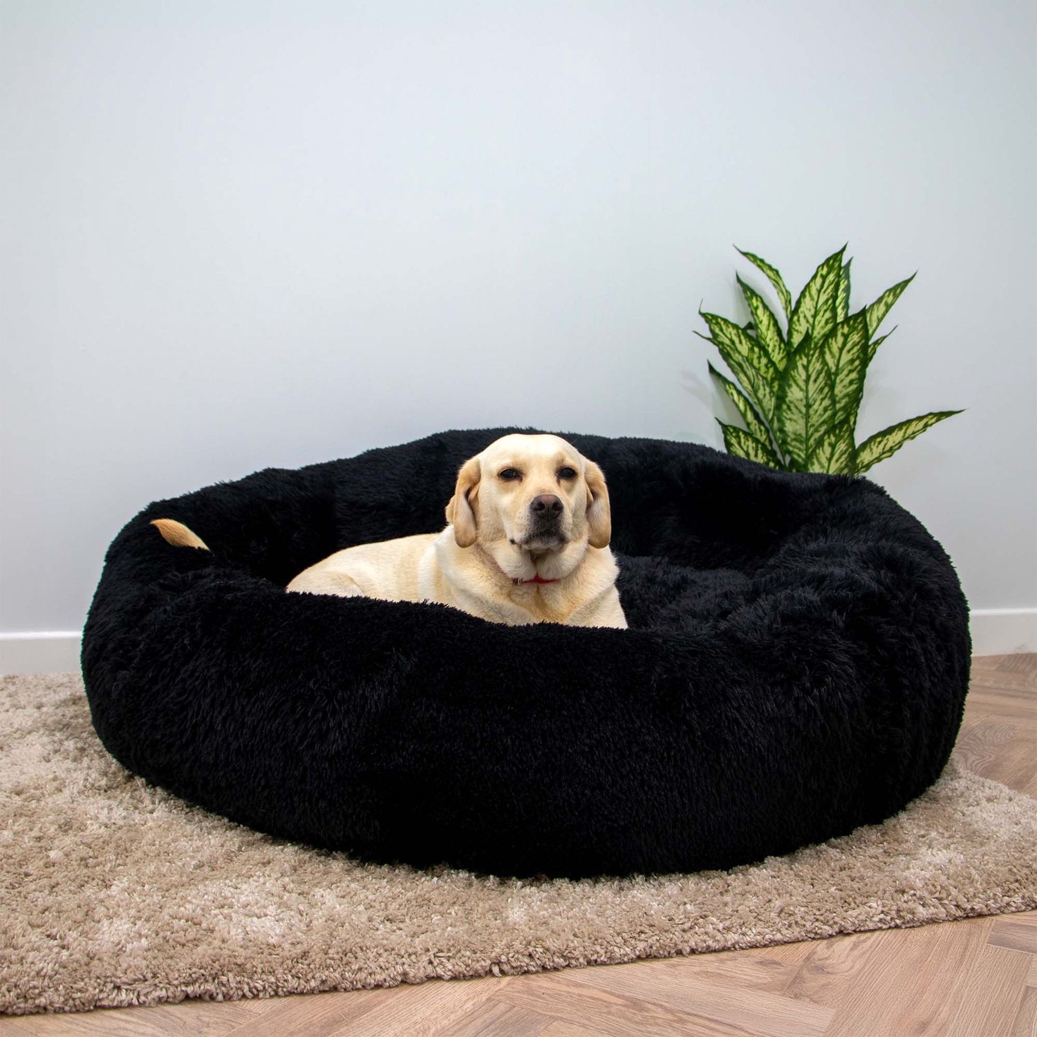 Ancol Giant Super Plush Donut Bed 130cm Black