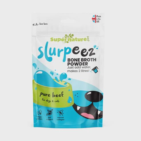 SuperNature Slurpeez Beef Bone Broth Powder for Dogs &amp; Cats 60g