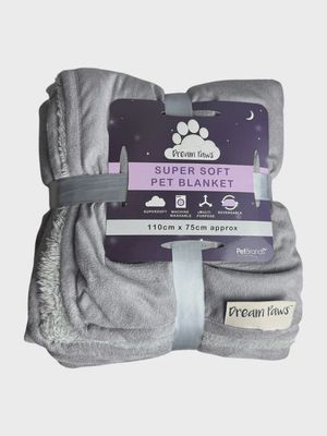 Dream Paws Pet Blanket - Flint Grey. Size: 110 X 75cm