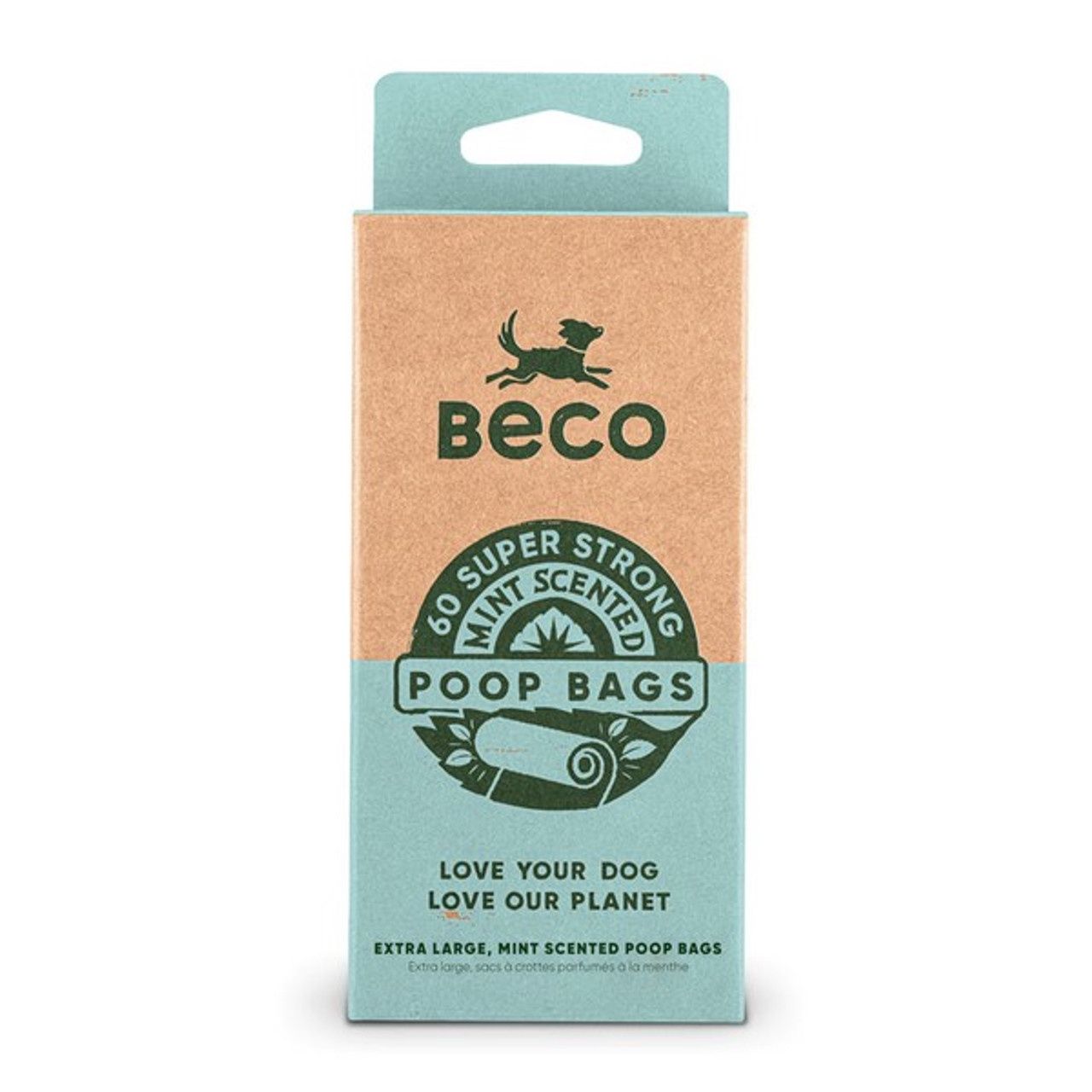 Beco Mint Scented Recycled Poop Bags x 60 Pack