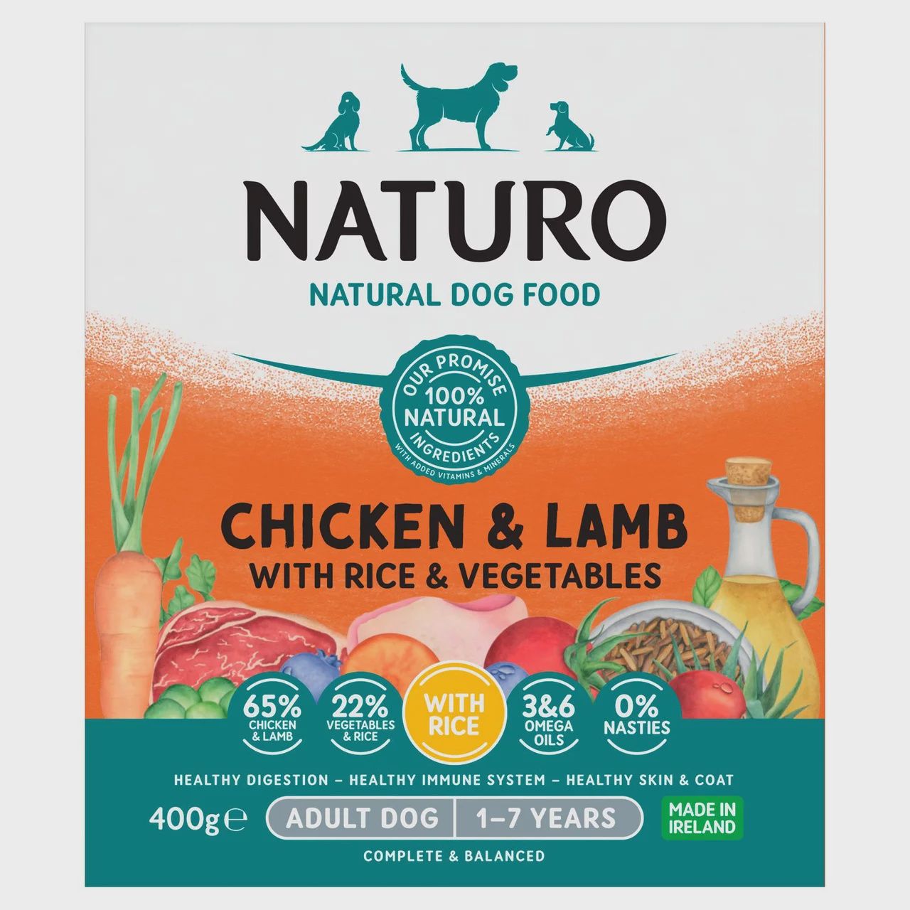 Naturo Chicken &amp; Lamb with Rice &amp; Vegetables 400g