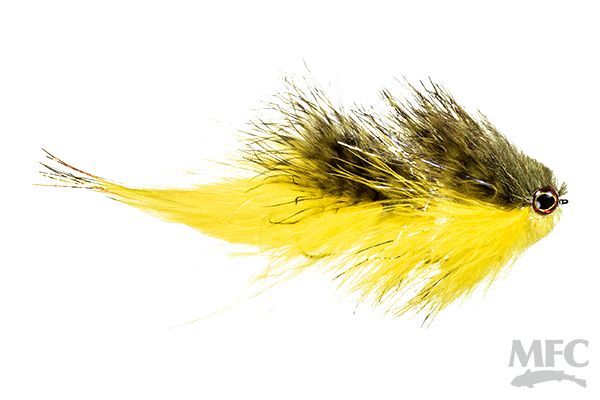 Galloup's Mini Bangtail, Color: Olive/Yellow, Size: 6
