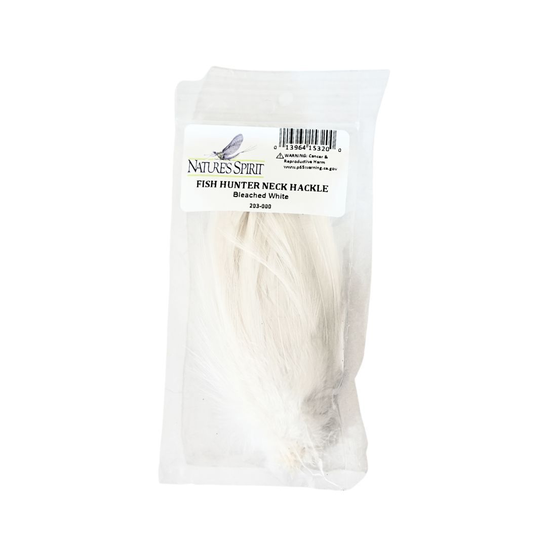 Fish Hunter Neck Hackle, Color: Bleached White