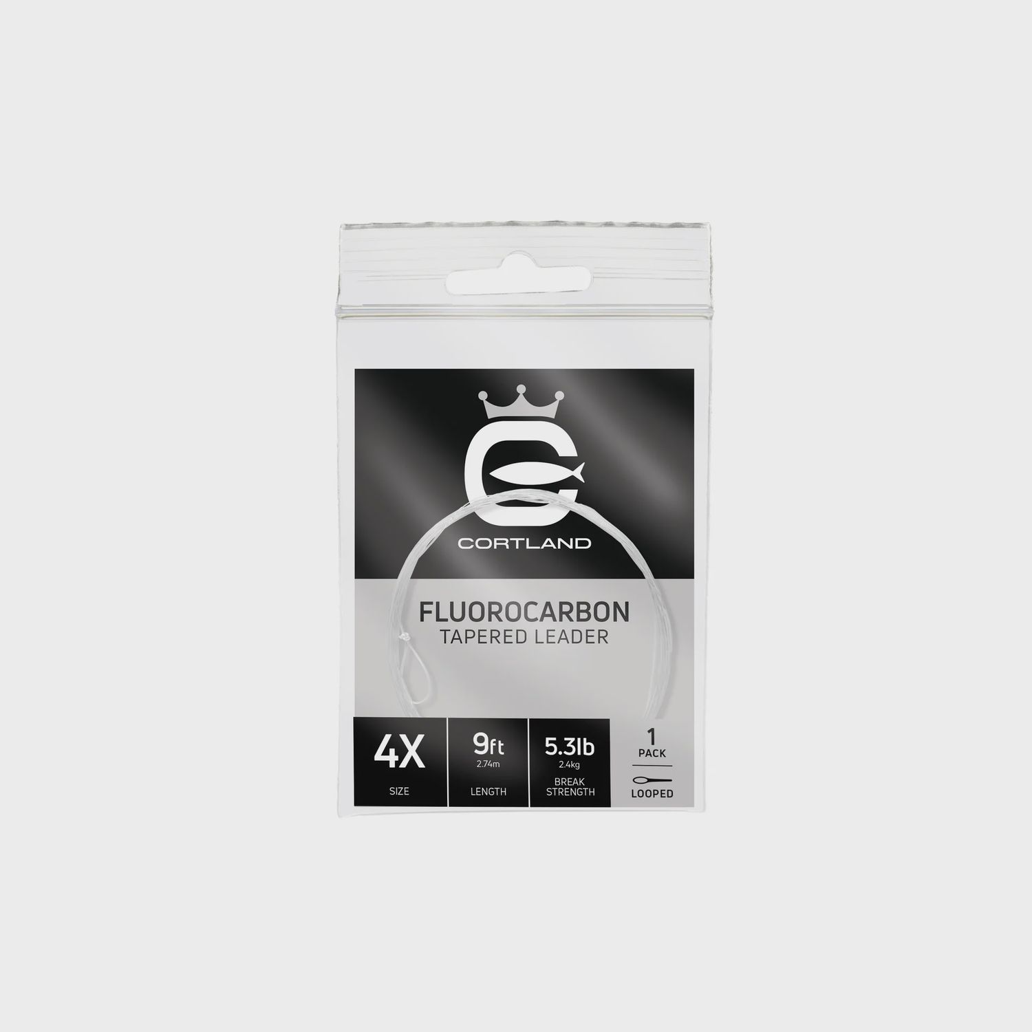 Cortland Fluorocarbon Leader, length: 9ft, Size: 0x