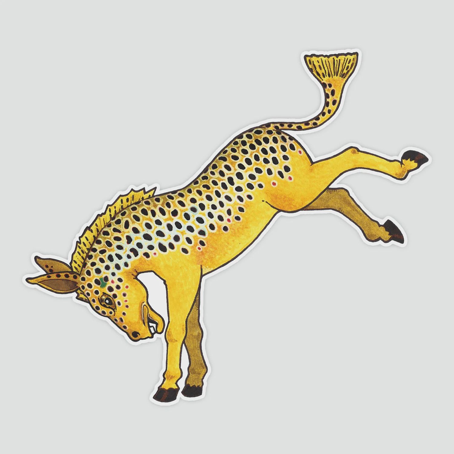 Fish Donkey Sticker, Color: Brown Trout
