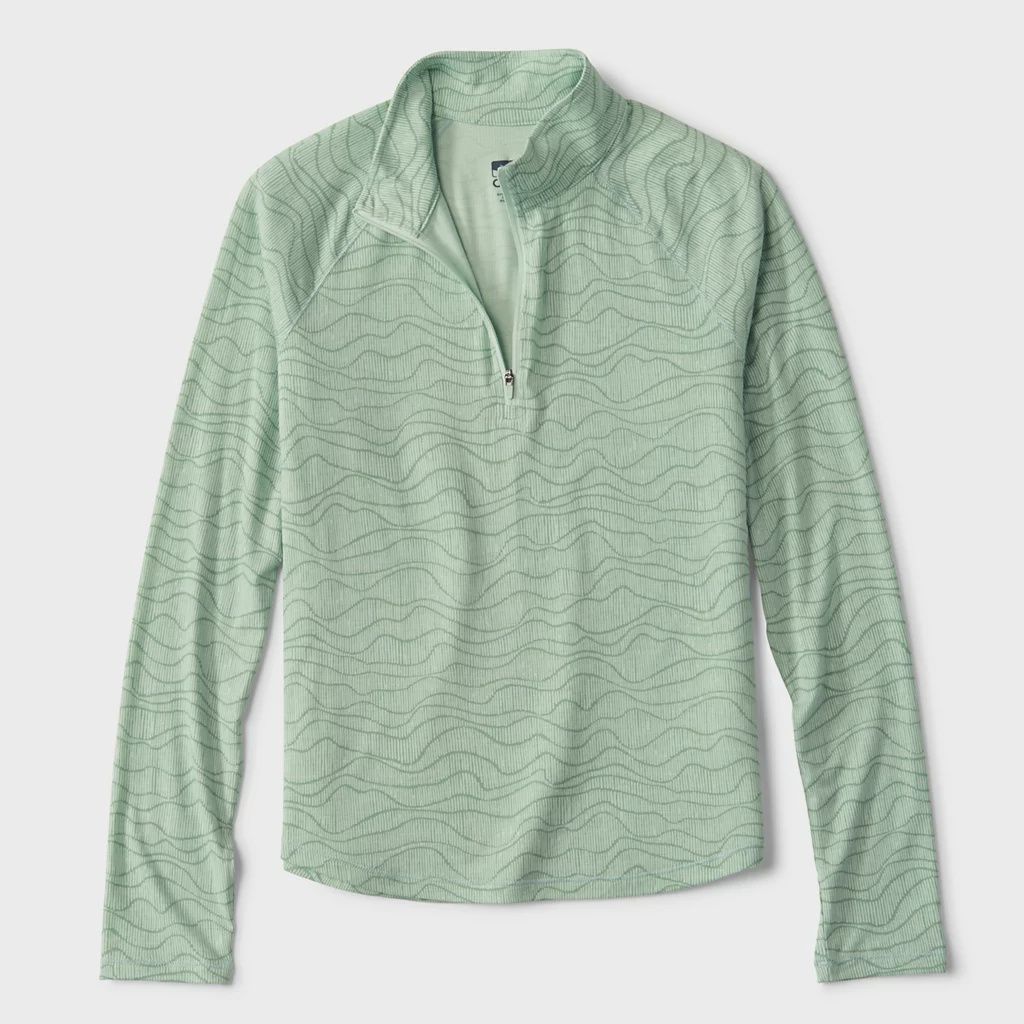 W&#39;s Dricast 1/4 Zip, Color: Aloe Waves, Size: S