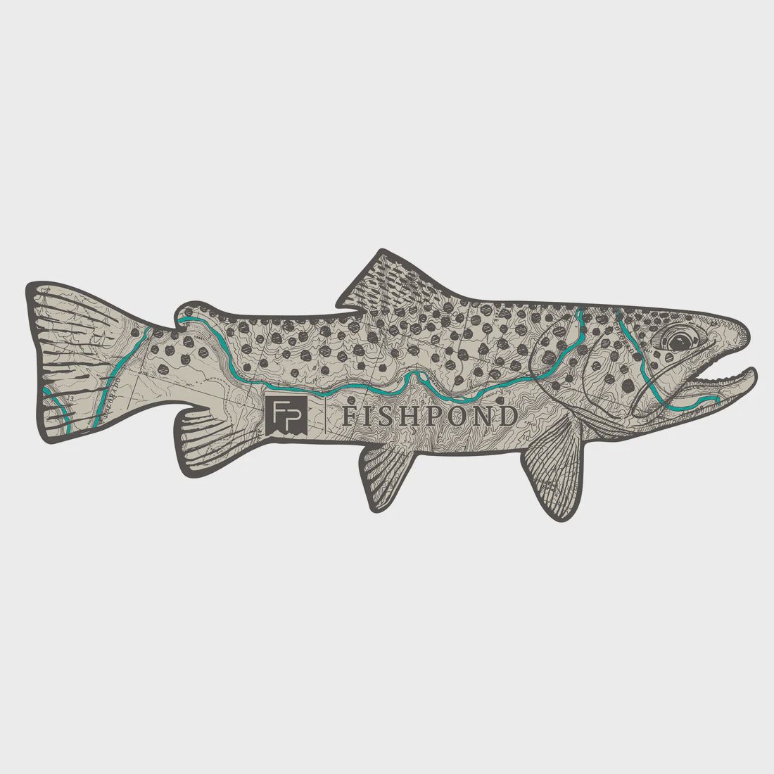 Topo Trout Sticker, Size: 8&quot;