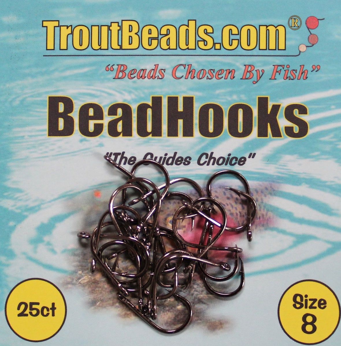 Trout Beads - Bead Hooks, Color: Black, Size: 8