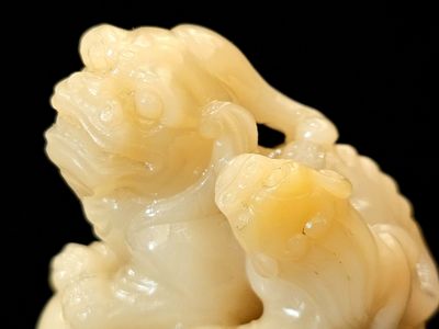 ShouShan Good Rate Wen Yang Mother and Child Legendary Creature Oval Seal