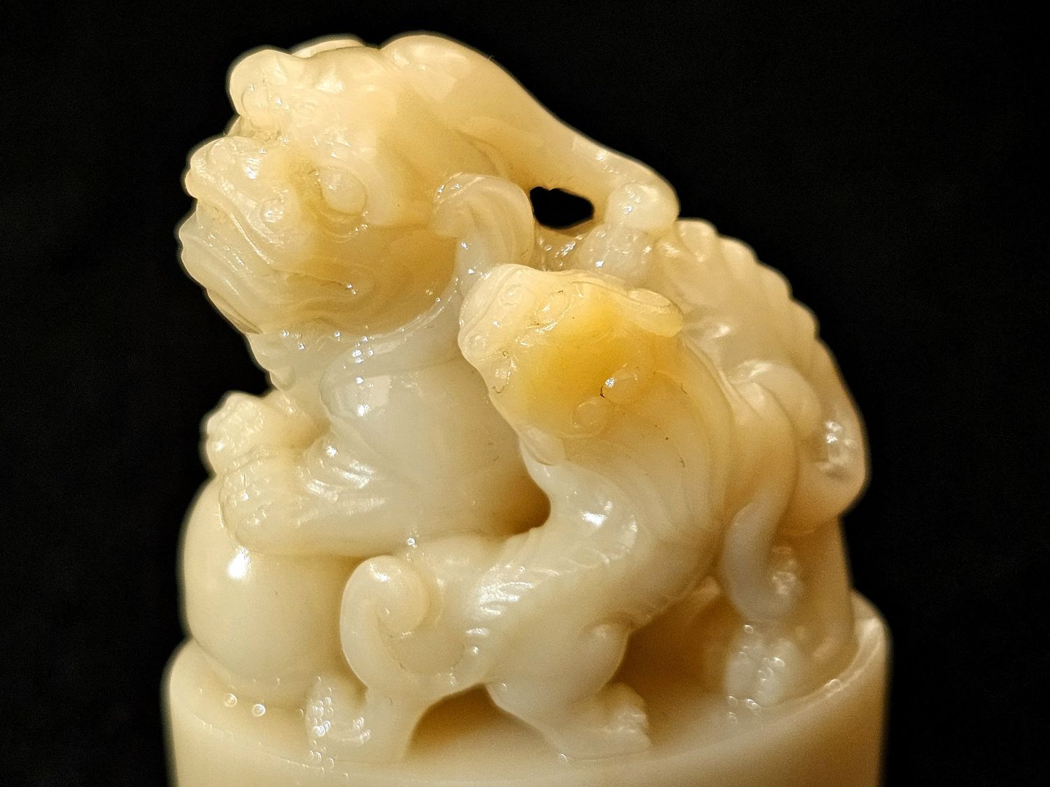 ShouShan Good Rate Wen Yang Mother and Child Legendary Creature Oval Seal