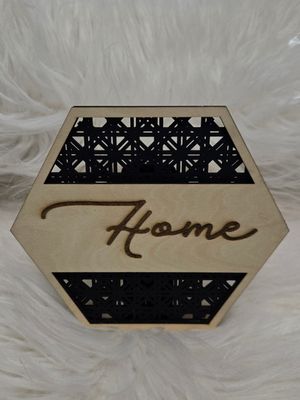 Small Rattan Sign Set HOME &amp; Good Vibes