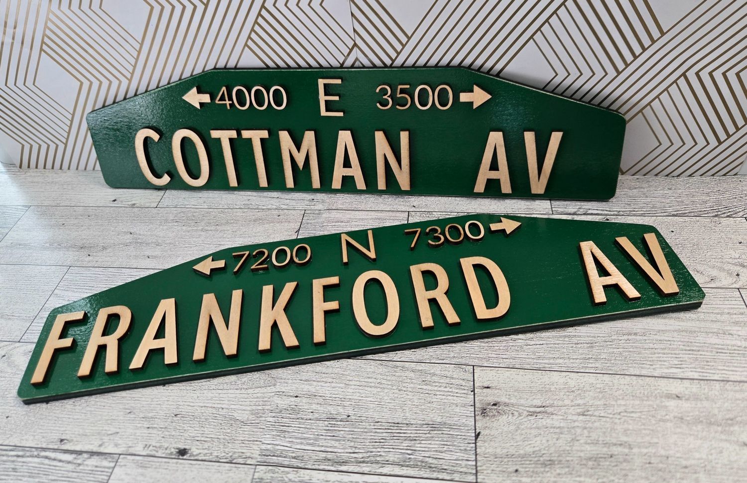 Cottman &amp; Frankfort Av Set Of 2 Philadelphia Street Sign