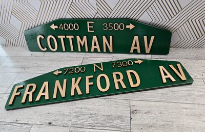 Cottman &amp; Frankford Av Set Of 2 Philadelphia Street Sign
