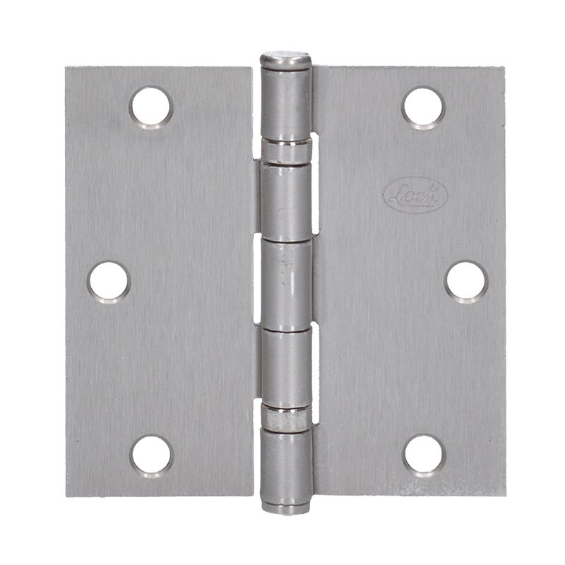 Bisagra cuadrada arquitectónica con balero de acero níquel satinado 4" x 4" Lock
