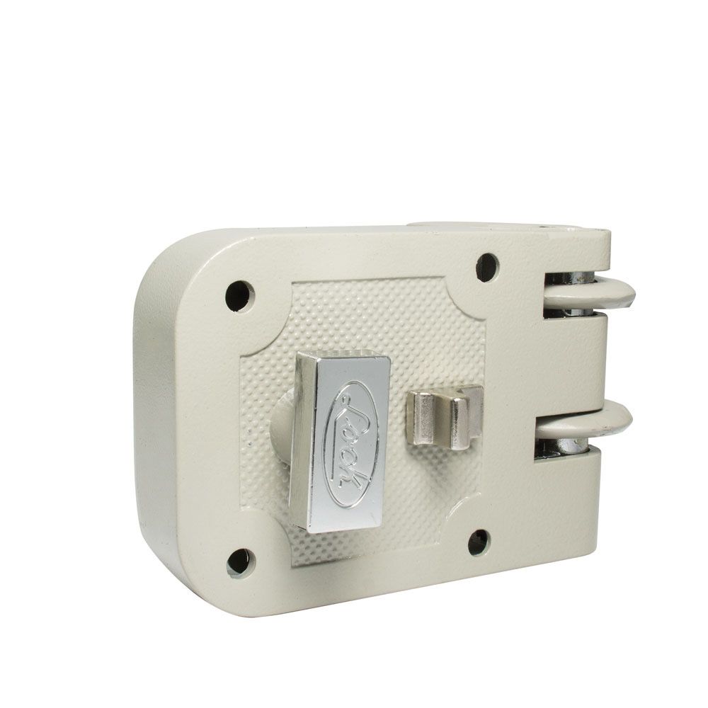 Cerradura de sobreponer función puerta corrediza, izquierda, llave estándar, en caja Lock