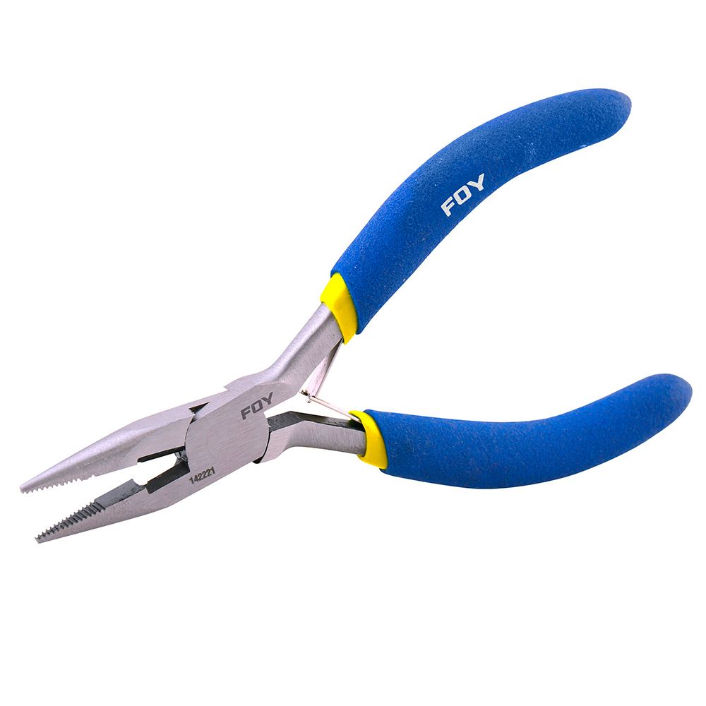 Mini pinza con mango de vinil para electrónica de 4-5/8", corte lateral Foy