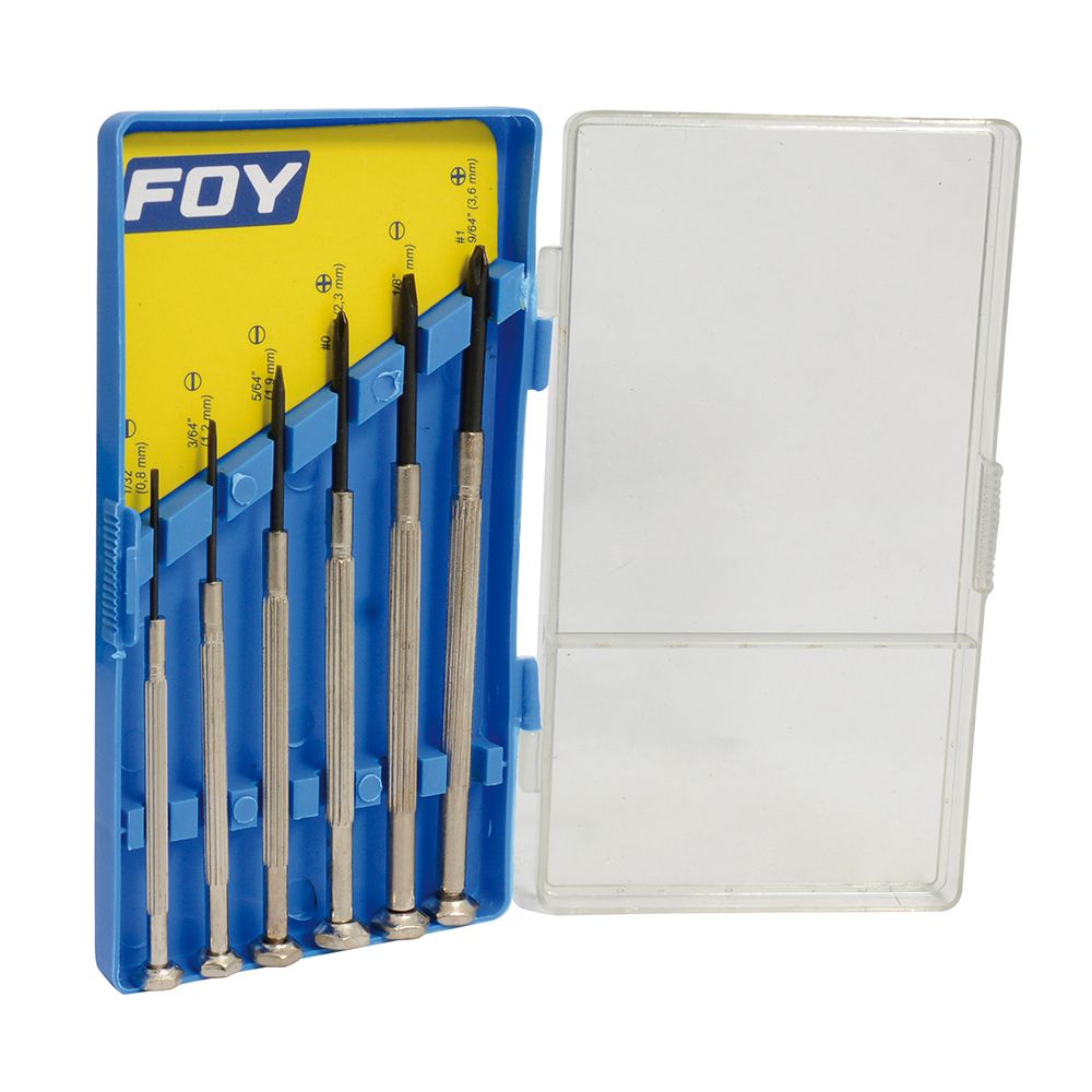 Juego de destornilladores de precisión combinados, 6 piezas Foy