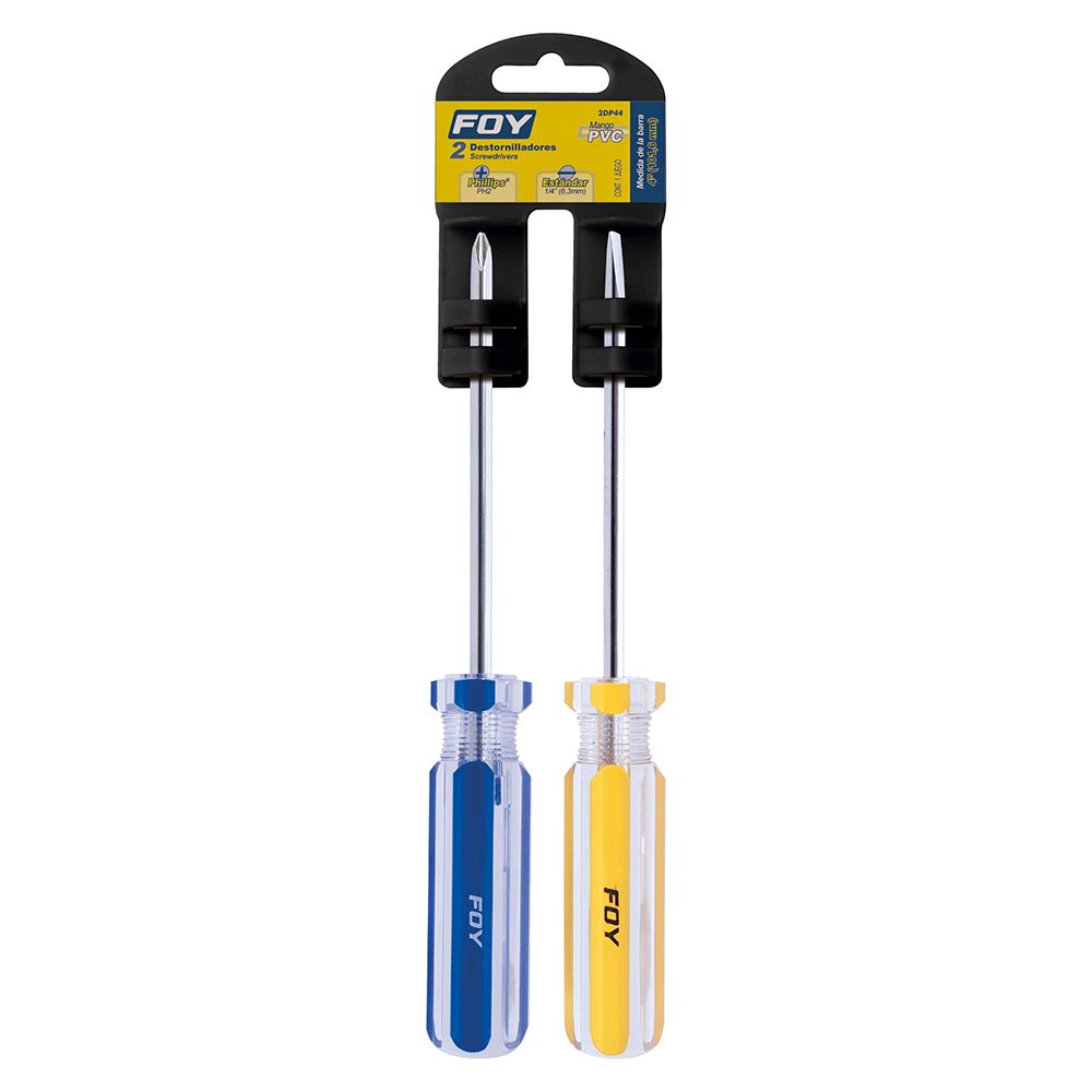 Juego de destornilladores con mango de PVC combinados, 2 piezas Foy