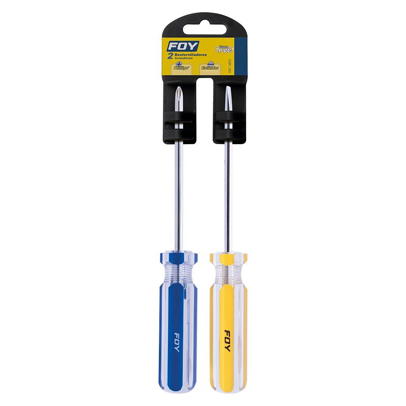 Juego de destornilladores con mango de PVC combinados, 2 piezas Foy
