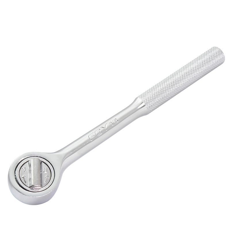 Matraca reversible para dado cuadro de 3/8", cabeza redonda, mango moleteado Foy