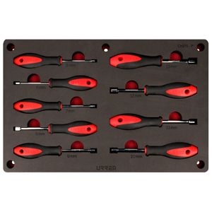 Juego de destornilladores mango bimaterial de caja combinados, 9 piezas Urrea