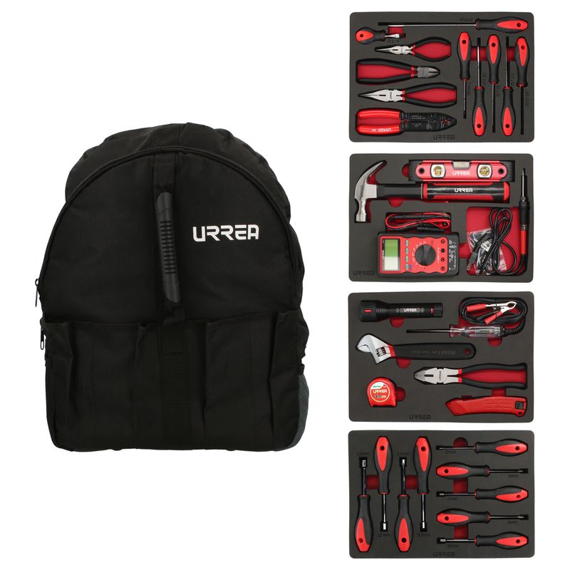 Juego combinado de herramientas para eléctrico, 31 piezas con mochila Urrea