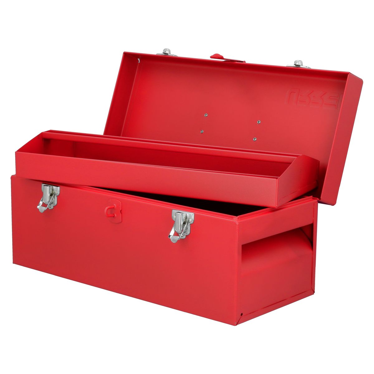 Caja portaherramientas metálica color rojo 17" x 7" x 7" Urrea