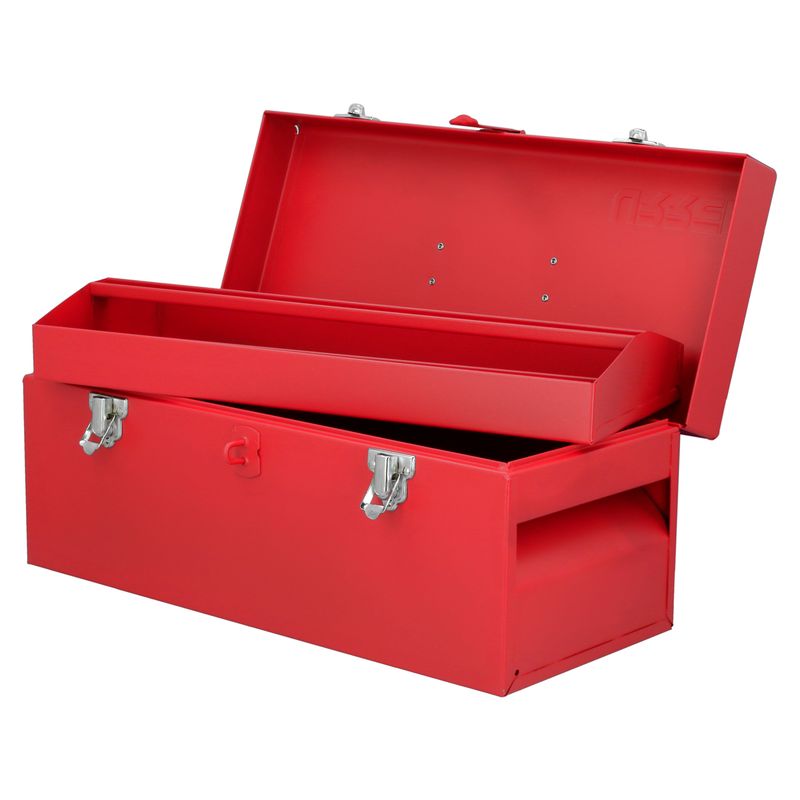 Caja portaherramientas metálica color rojo 17" x 7" x 7" Urrea