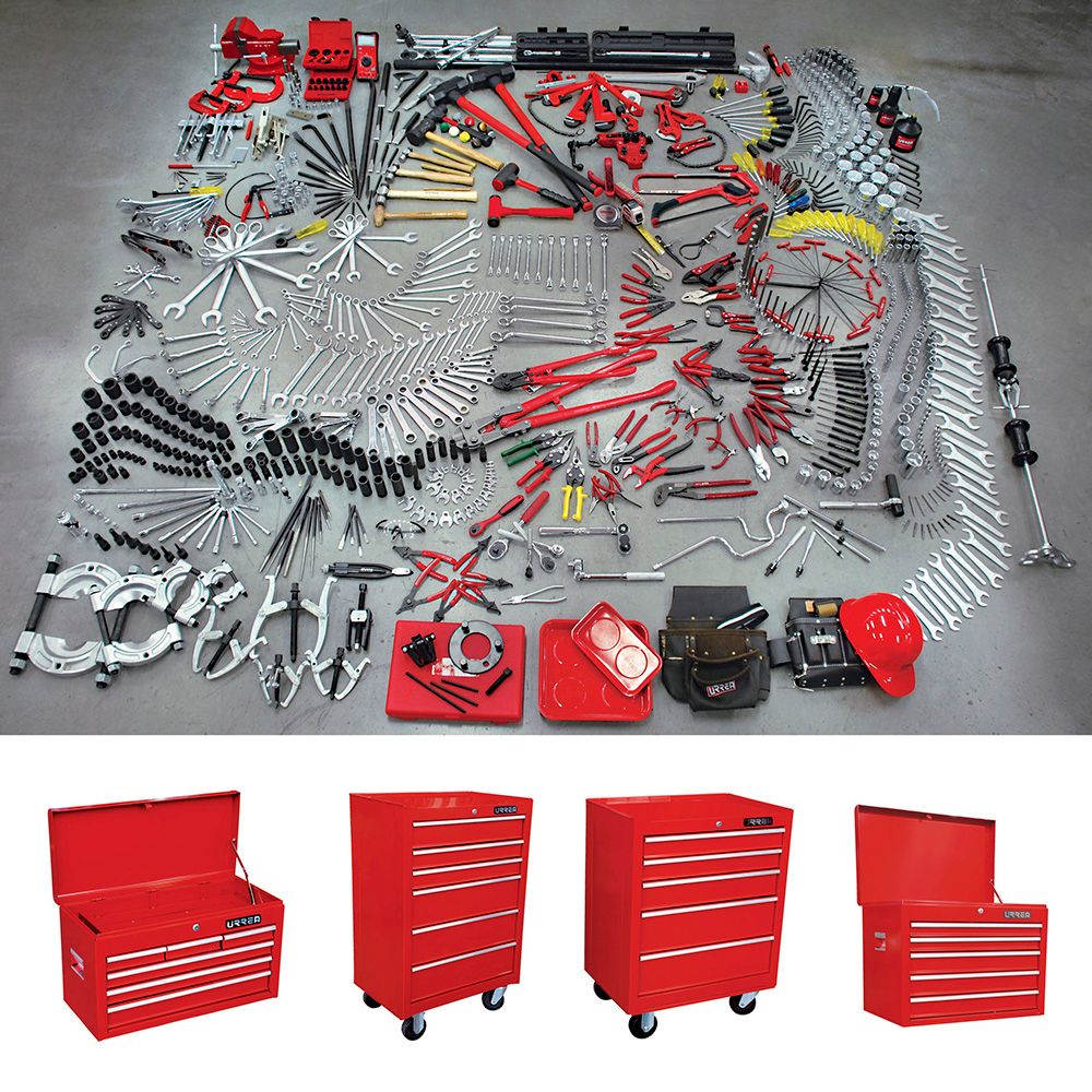 Juego maestro industrial combinado 940 piezas, con gabinetes EX27M5, EX27M6, EX27S6 Urrea