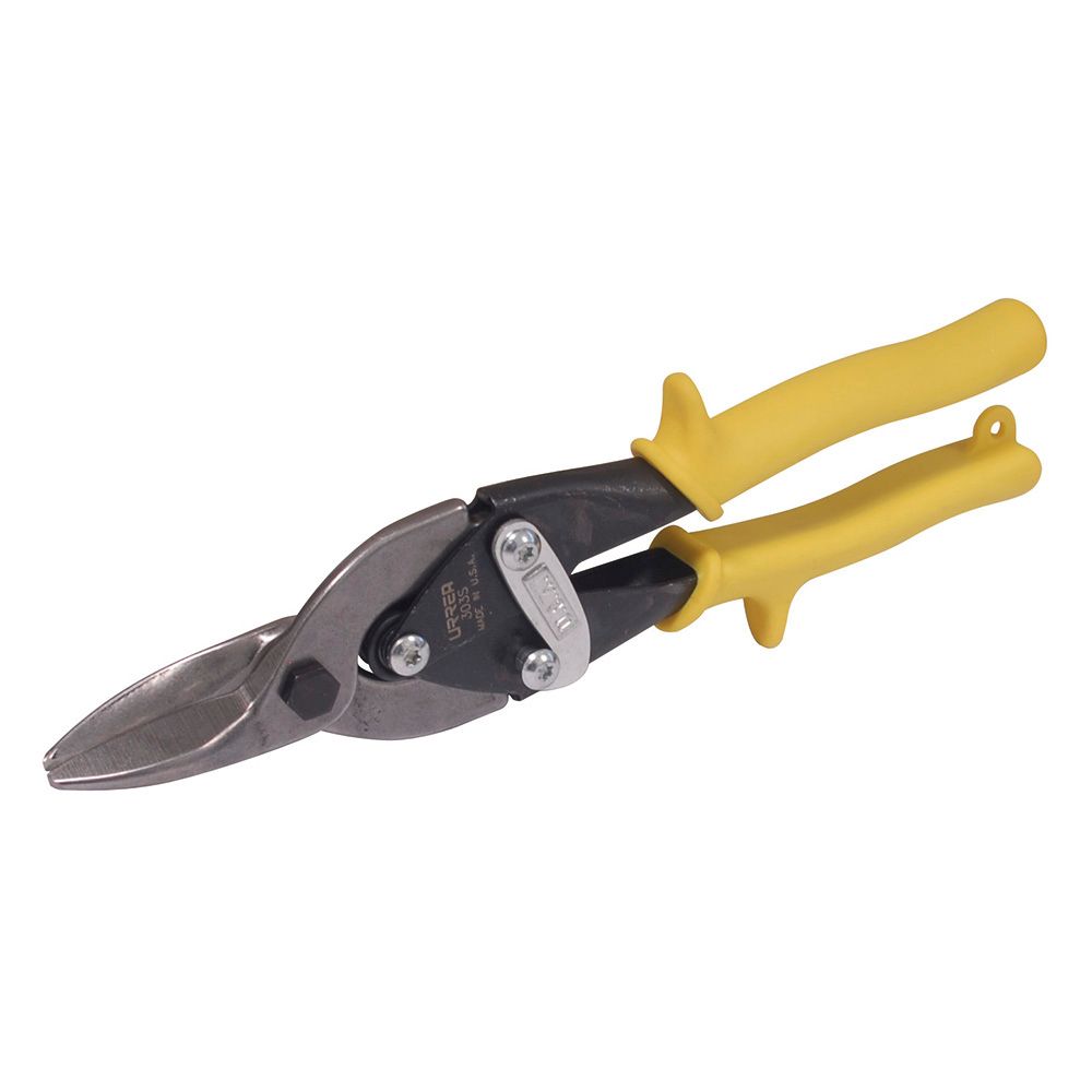 Tijera con mango rubber grip para hojalatero tipo aviación recta, 10" Urrea