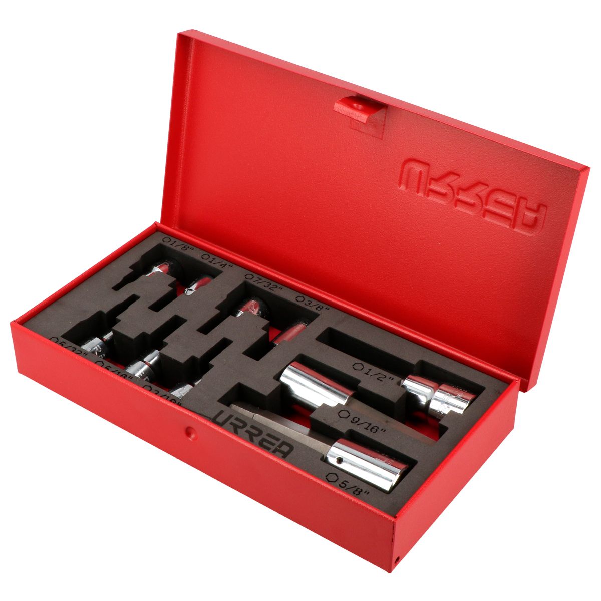 Juego de dados con punta hexagonal en pulgadas cuadro de 3/8" y 1/2", 10 piezas Urrea
