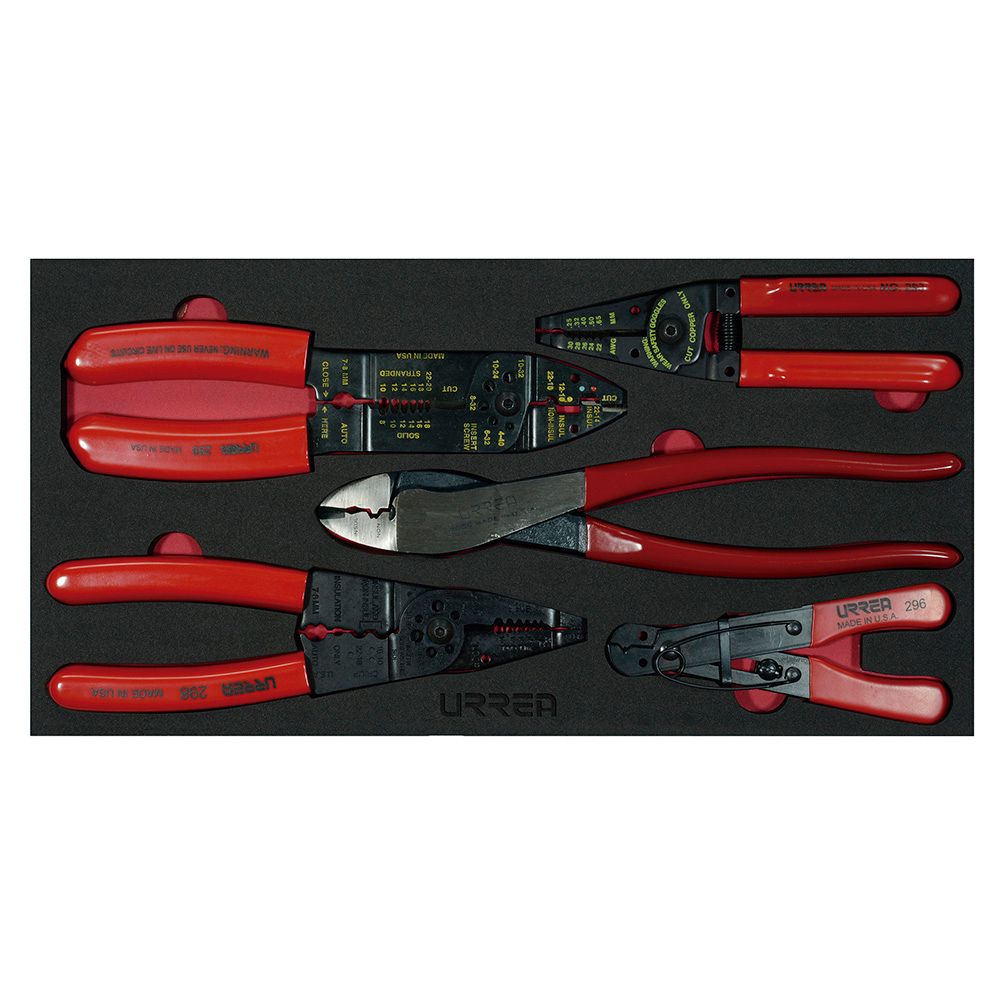 Juego de pinzas pela cable, 5 piezas Urrea
