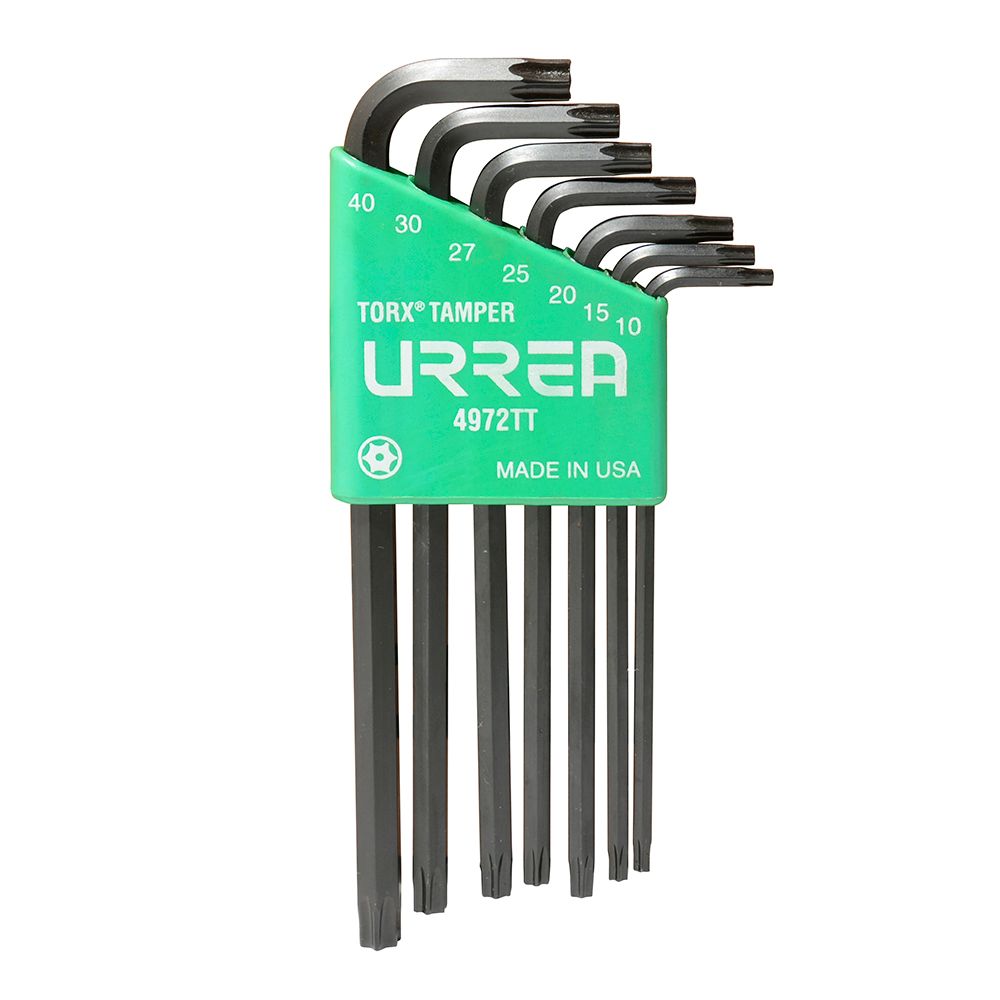 Juego de llaves hexagonales tipo "L", Torx, tamper proof, 7 piezas Urrea