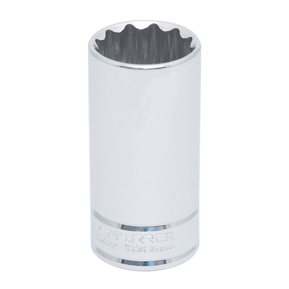 Dado largo cuadro de 1/2", 12 puntas, en pulgadas, 1-1/8" Urrea